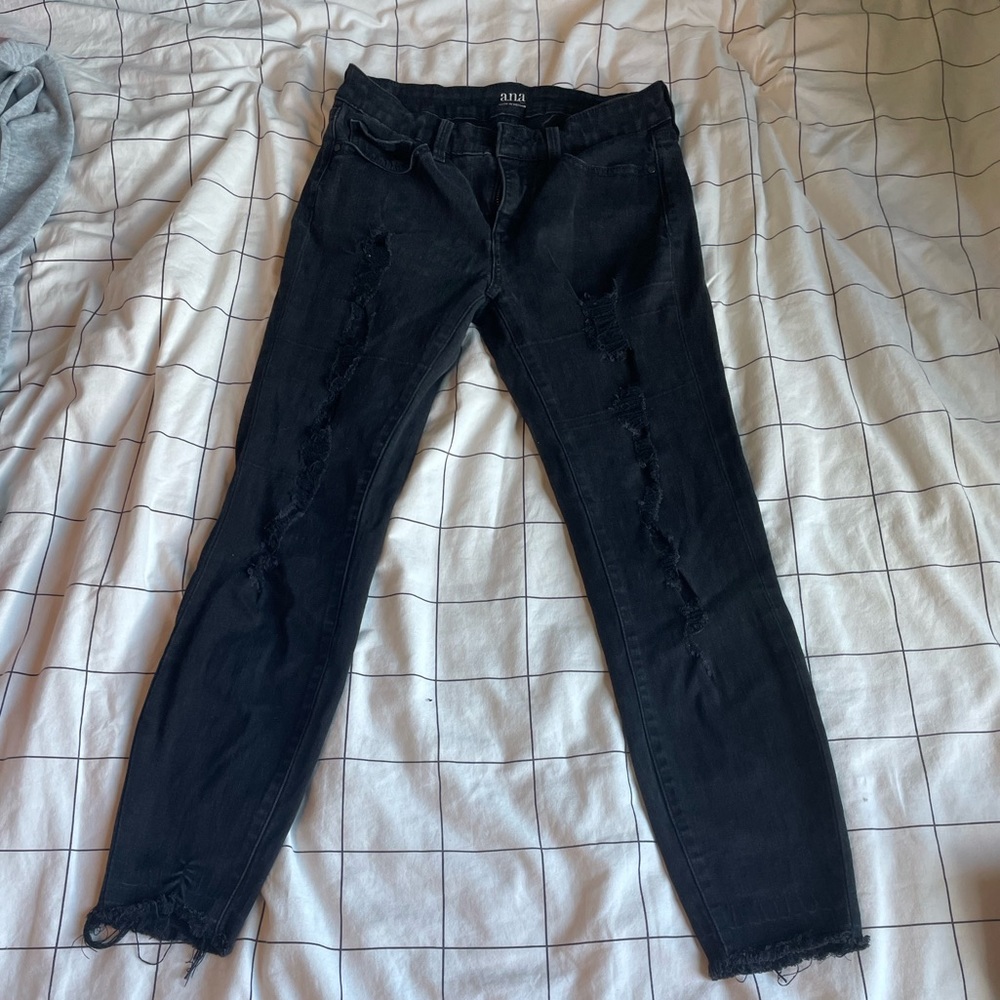 Black ripped a.n.a skinny jeans